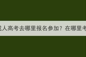 湖北成人高考去哪里报名参加？在哪里考试？