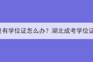 湖北成考没有学位证怎么办？湖北成考学位证重要吗？