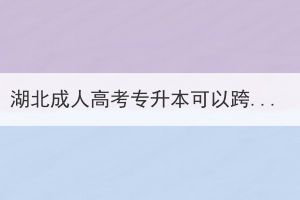 湖北成人高考专升本可以跨专业报名吗？