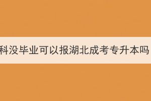 专科没毕业可以报湖北成考专升本吗？