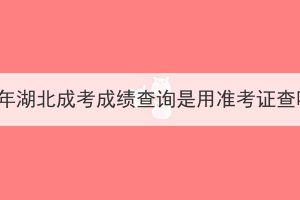 2023年湖北成考成绩查询是用准考证查吗？