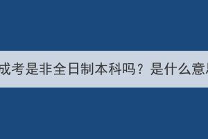 湖北成考是非全日制本科吗？是什么意思？