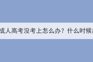 2023年湖北成人高考没考上怎么办？什么时候出分数线？