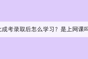 湖北成考录取后怎么学习？是上网课吗？