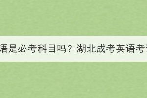 湖北成考英语是必考科目吗？湖北成考英语考试难不难？