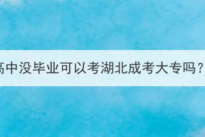 高中没毕业可以考湖北成考大专吗？