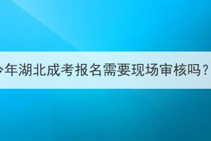 今年湖北成考报名需要现场审核吗？