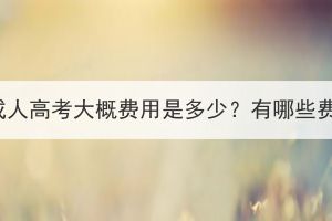 湖北成人高考大概费用是多少？有哪些费用？