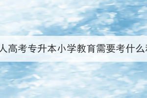 湖北成人高考专升本小学教育需要考什么科目？