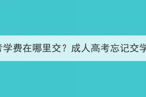 鄂州成人高考学费在哪里交？成人高考忘记交学费怎么办？