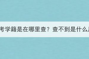 湖北成考学籍是在哪里查？查不到是什么原因？