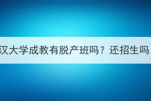 武汉大学成教有脱产班吗？还招生吗？