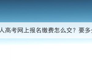 湖北成人高考网上报名缴费怎么交？要多少钱？