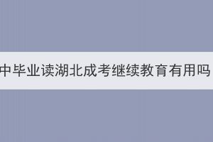 高中毕业读湖北成考继续教育有用吗？