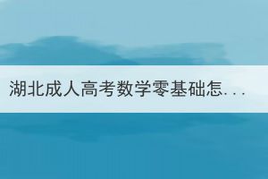 湖北成人高考数学零基础怎么通过考试？