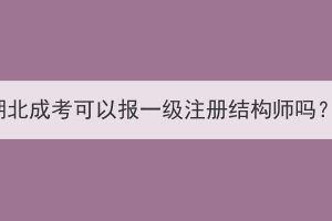 湖北成考可以报一级注册结构师吗？