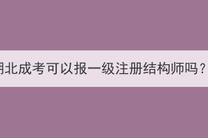 湖北成考可以报一级注册结构师吗？