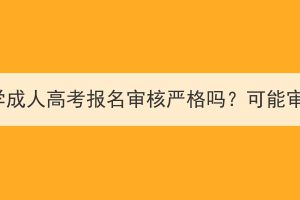 湖北中医药大学成人高考报名审核严格吗？可能审核不通过吗？