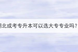 湖北成考专升本可以选大专专业吗？