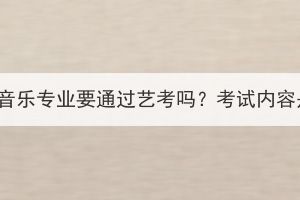 湖北成考音乐专业要通过艺考吗？考试内容是什么？