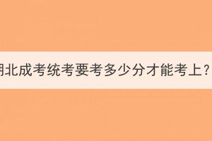 湖北成考统考要考多少分才能考上？