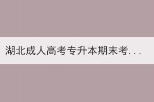 湖北成人高考专升本期末考试考什么内容？