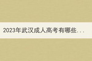 2023年武汉成人高考有哪些学校可以选择？成考怎么选学校？