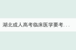 湖北成人高考临床医学要考什么科目？要学什么课程？