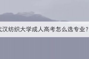 武汉纺织大学成人高考怎么选专业？