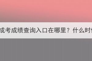 2023年湖北成考成绩查询入口在哪里？什么时候查成绩？