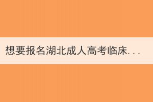 想要报名湖北成人高考临床医学专业有什么要求？