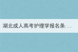 湖北成人高考护理学报名条件是什么？