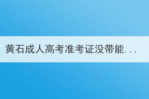 黄石成人高考准考证没带能进考场吗？