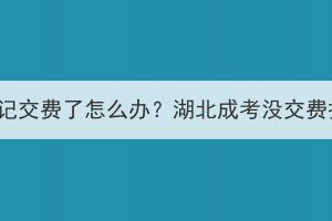 湖北成考报名后忘记交费了怎么办？湖北成考没交费报名还能成功吗？