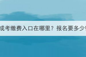 湖北成考缴费入口在哪里？报名要多少钱？