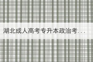 湖北成人高考专升本政治考试题型是什么？