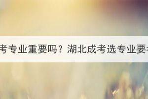 湖北成人高考专业重要吗？湖北成考选专业要考虑什么？