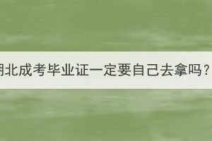 湖北成考毕业证一定要自己去拿吗？