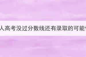 湖北成人高考没过分数线还有录取的可能性吗？