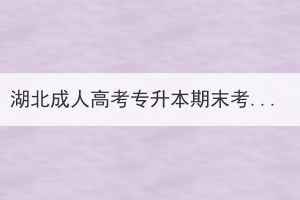 湖北成人高考专升本期末考试在哪儿考？是线上还是线下？