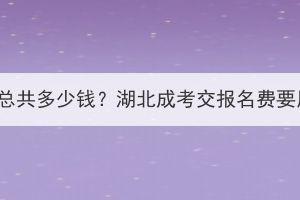 湖北成考报名费总共多少钱？湖北成考交报名费要用什么银行卡？