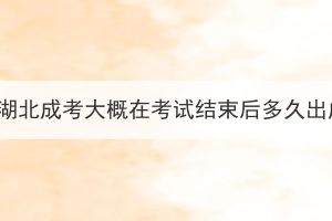 2023年湖北成考大概在考试结束后多久出成绩？