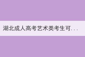 湖北成人高考艺术类考生可以选哪些院校？