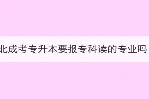 湖北成考专升本要报专科读的专业吗？