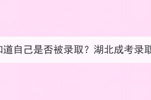 湖北成考怎么知道自己是否被录取？湖北成考录取结果怎么查？