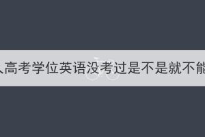 湖北大学成人高考学位英语没考过是不是就不能拿学位了？