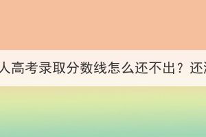 湖北成人高考录取分数线怎么还不出？还涨吗？