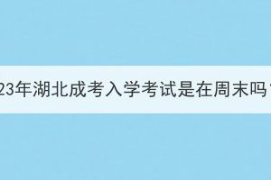 2023年湖北成考入学考试是在周末吗？