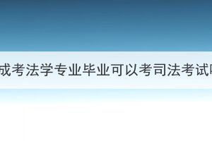 湖北成考法学专业毕业可以考司法考试吗？