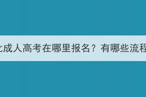 湖北成人高考在哪里报名？有哪些流程？